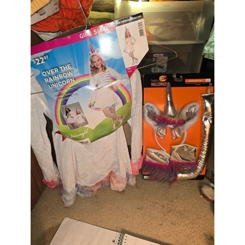 New Girls 2pc Costume Set Unicorn S(4T) Dress with Accessories
